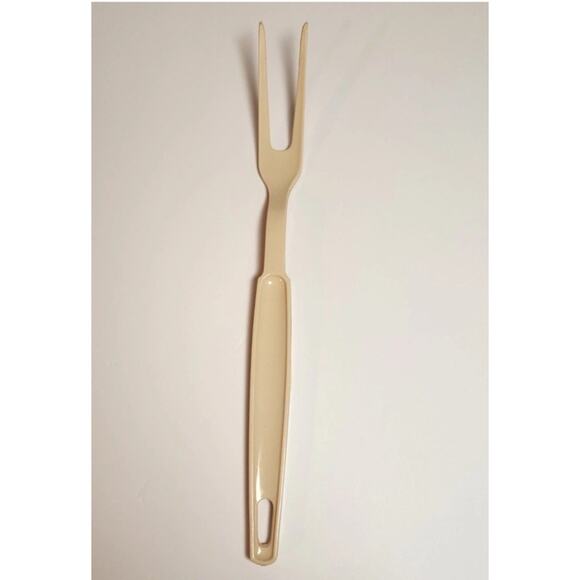 Vintage EKCO Beige Nylon 11” Meat Serving Carving Fork Made in USA Kitchen Tool - Picture 2 of 7